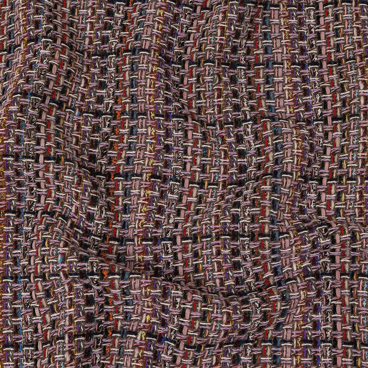 Italian Olive, Lilac and Multicolor Tweedy Plaid Blended Wool Woven