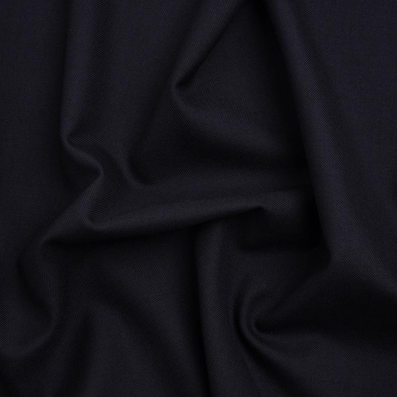 Wool Pique Suiting - Navy Blue Birdseye - Deadstock