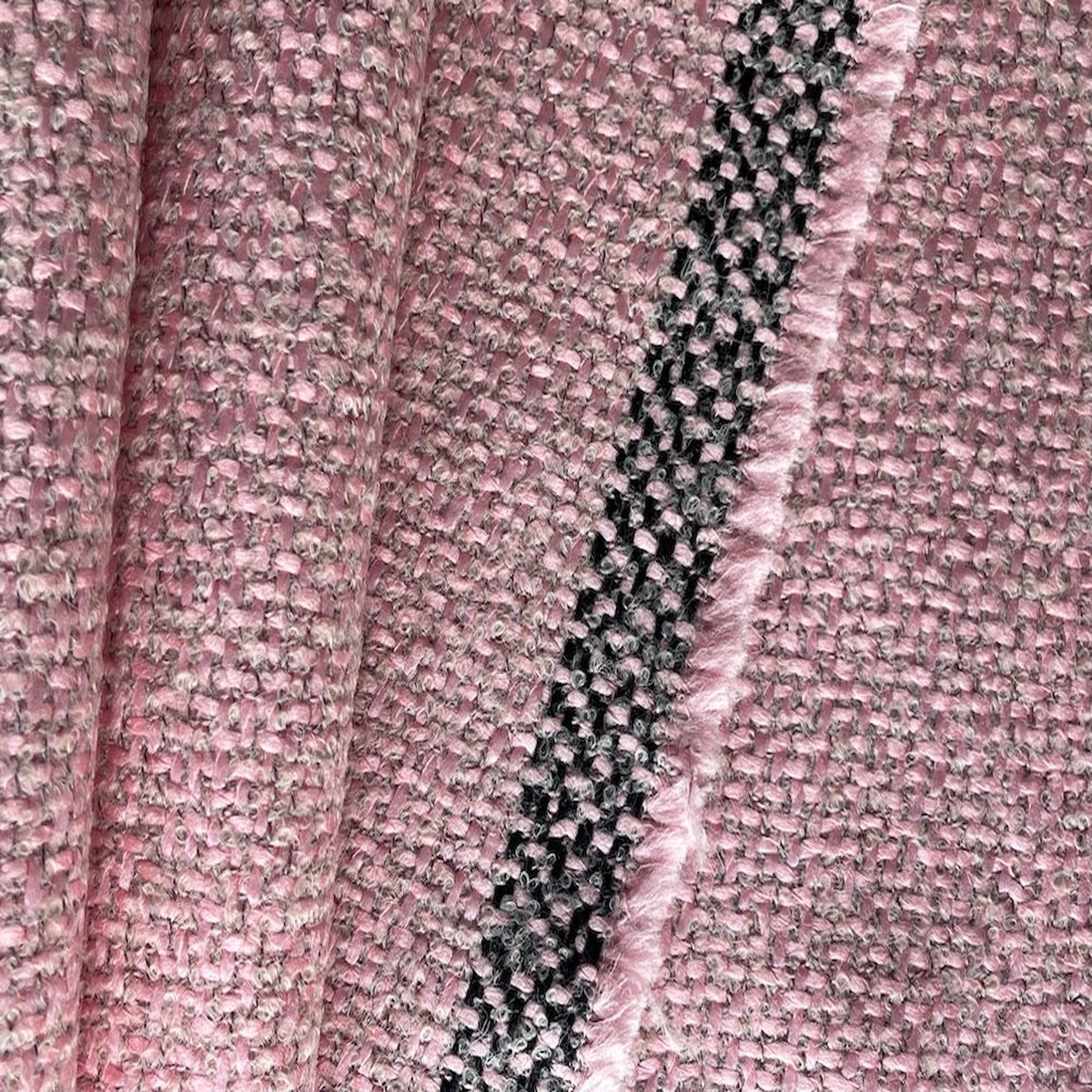 Climbing Tea Rose Pink Wool Blend Boucl (Made in Spain)