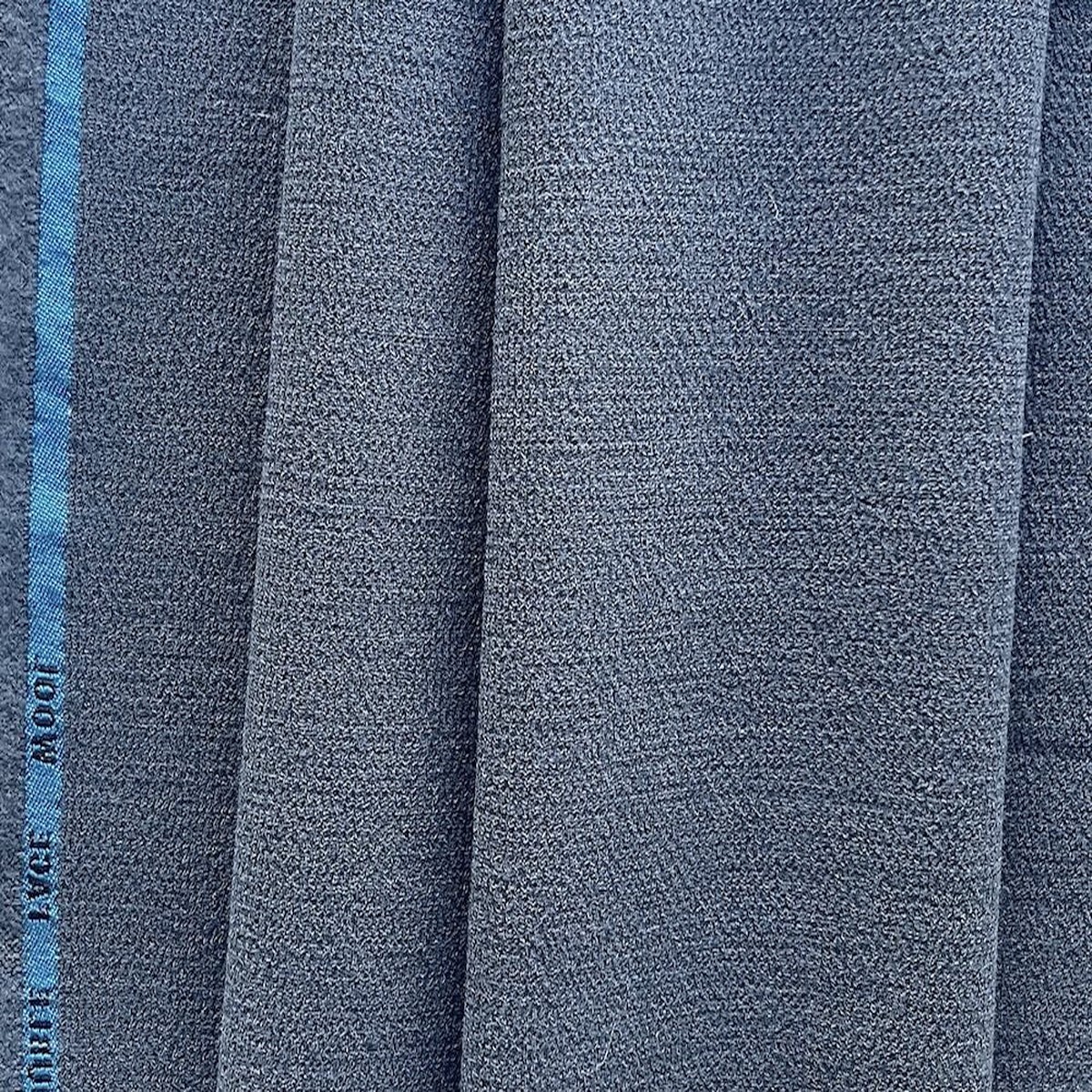 Selvedged Steel Grey Double-Faced Wool Crepe (Made in Italy)