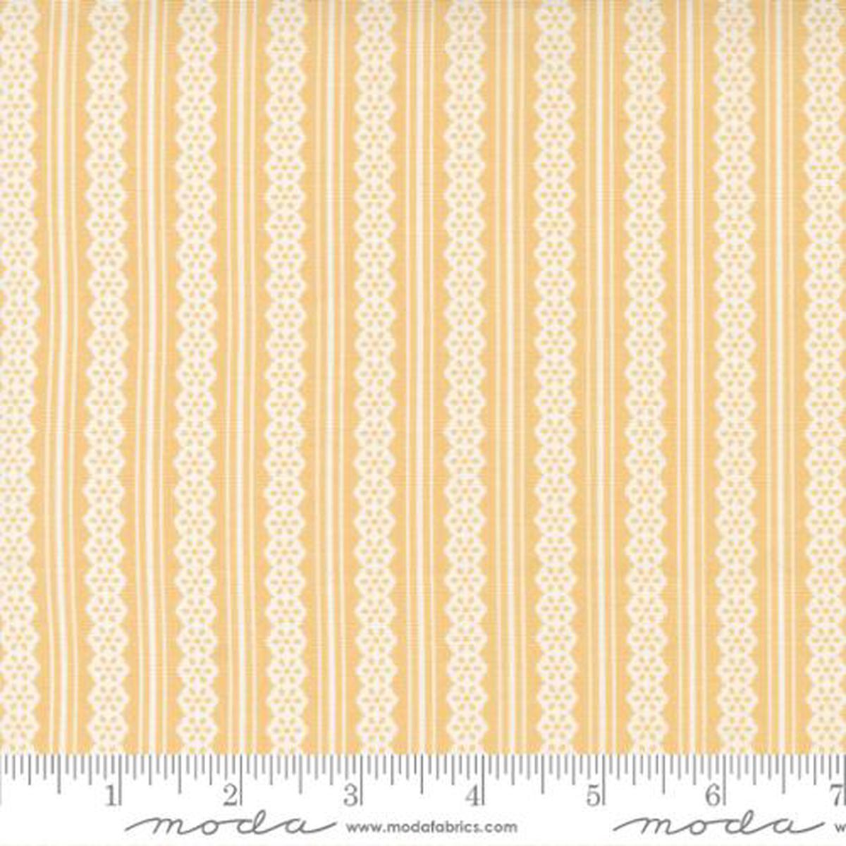 Buttercup and Slate Collection Lacey Stripes Cotton Fabric 29157