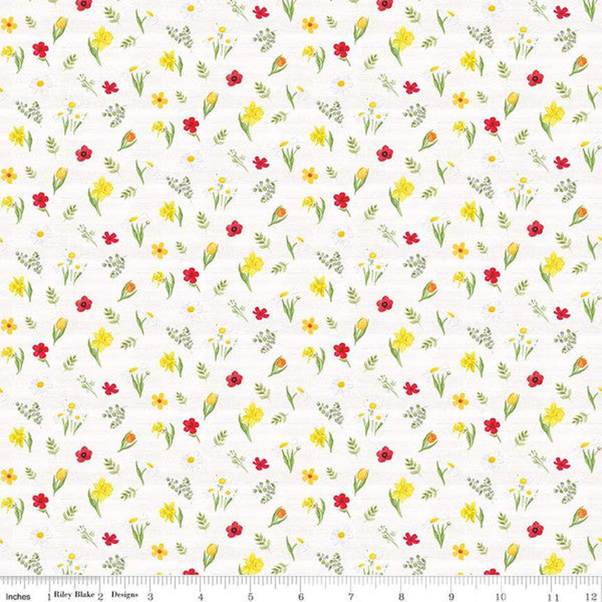 Covered Bridges in Spring Collection Flowers Cotton Fabric CD15823