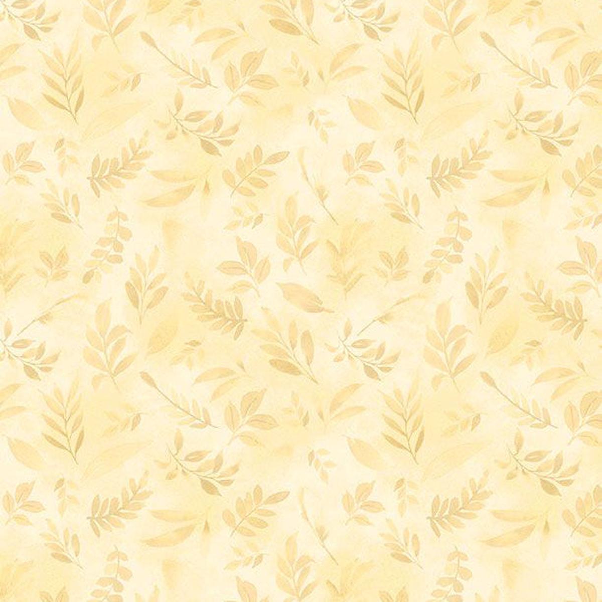 Peony Blossoms Collection Tossed Leaves Cotton Fabric 34716