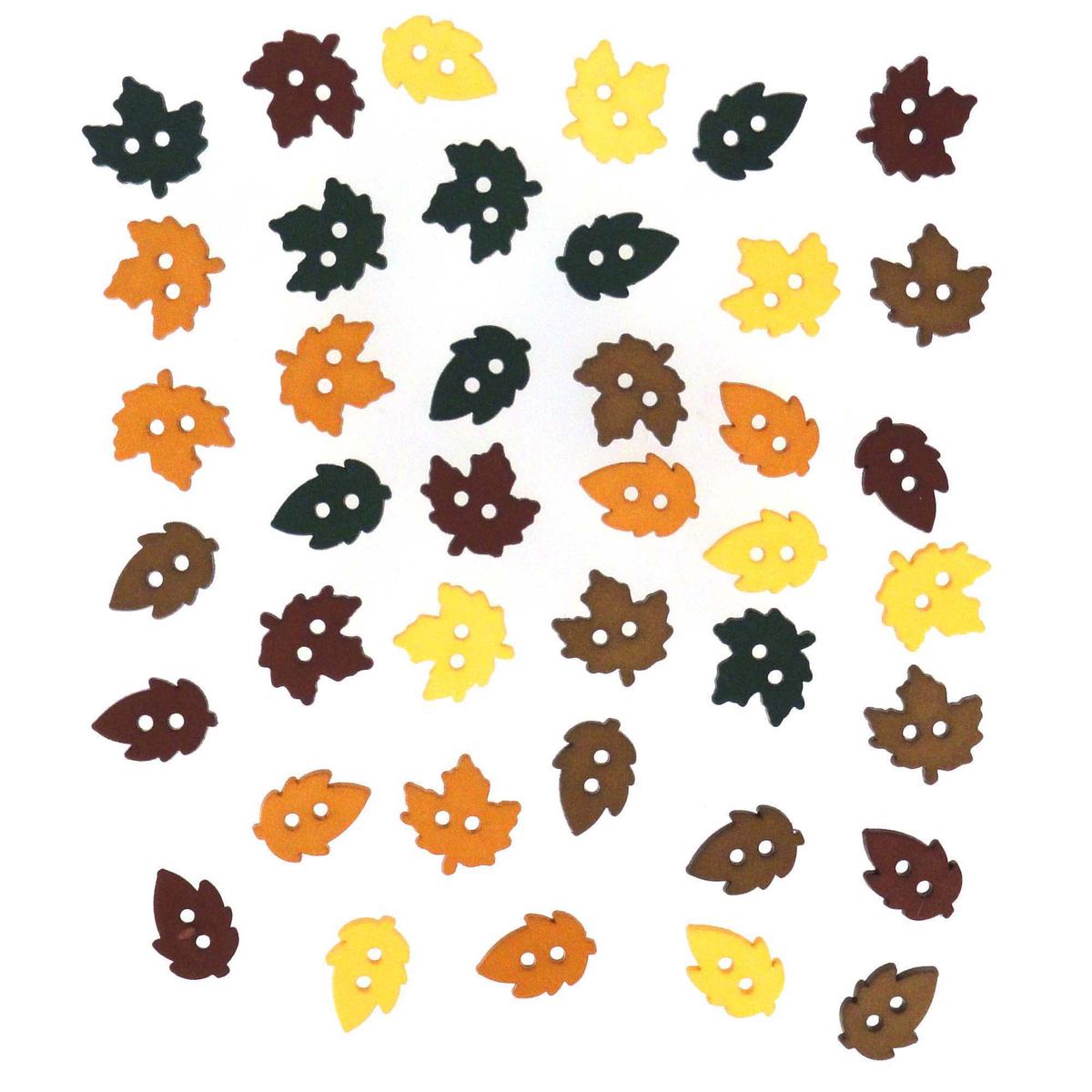 Buttons Tiny Raking Leaves 4874