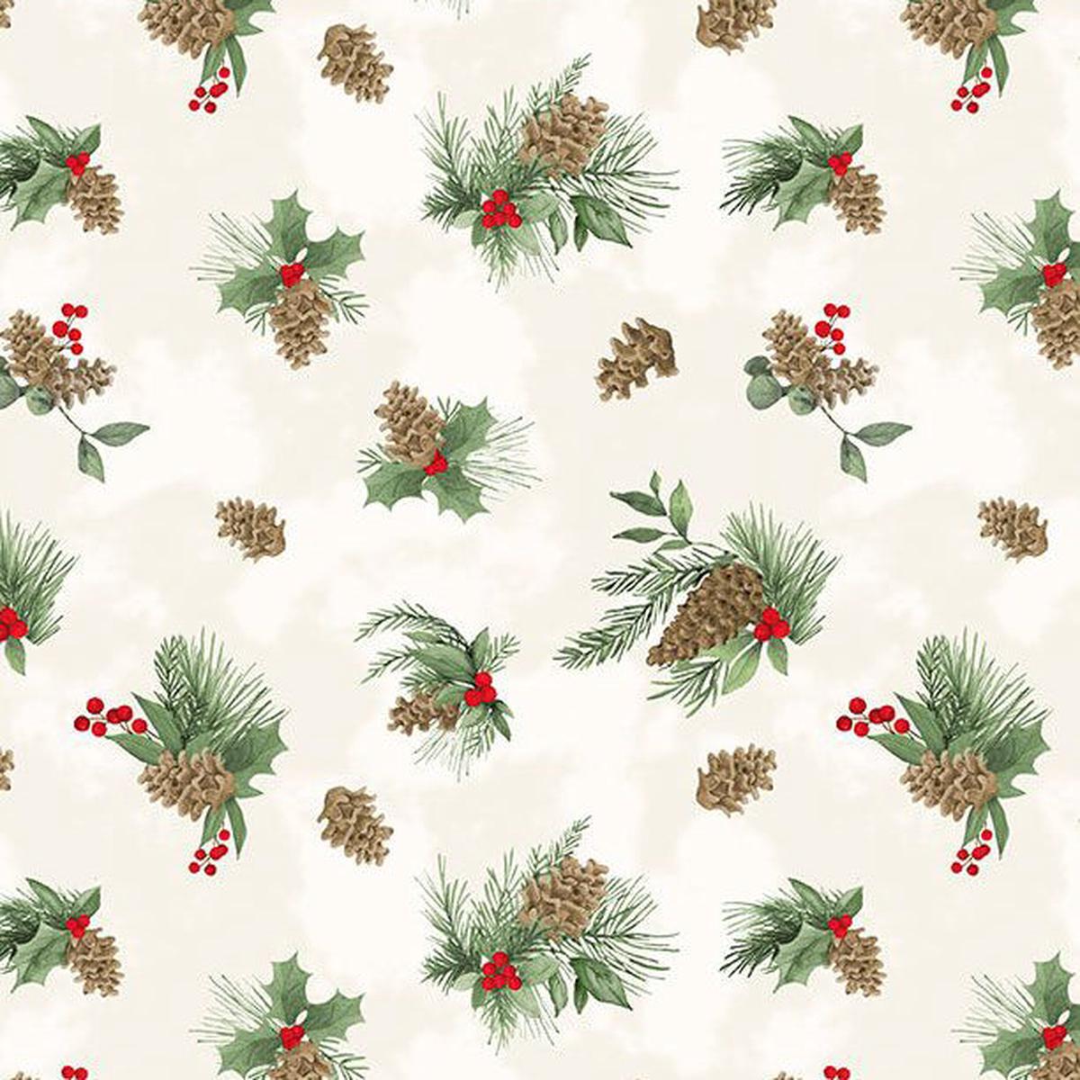 Cardinal Charm Collection Pine Toss Cotton Fabric 39931