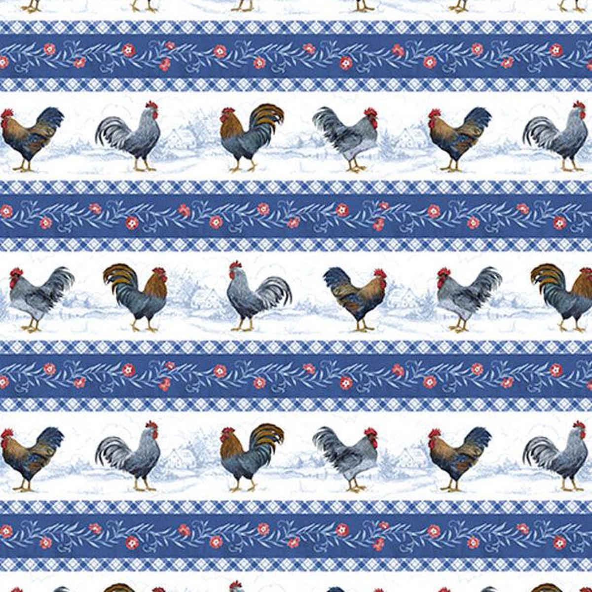 Country Blue Collection Repeating Stripes Cotton Fabric 39900-143