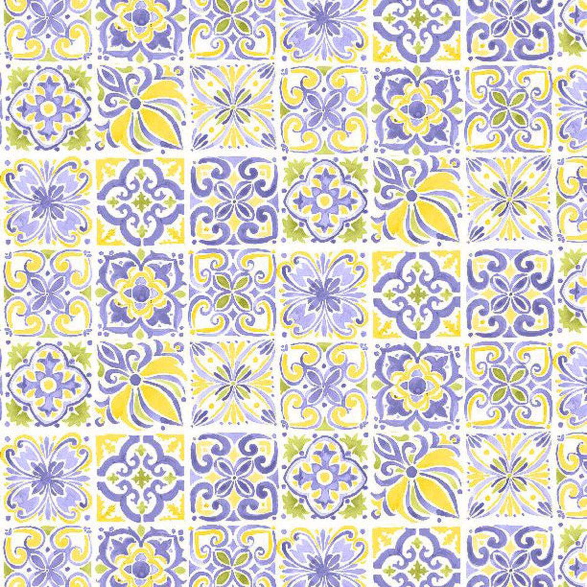 Lavender Lemonade Collection Tiles Cotton Fabric 39888