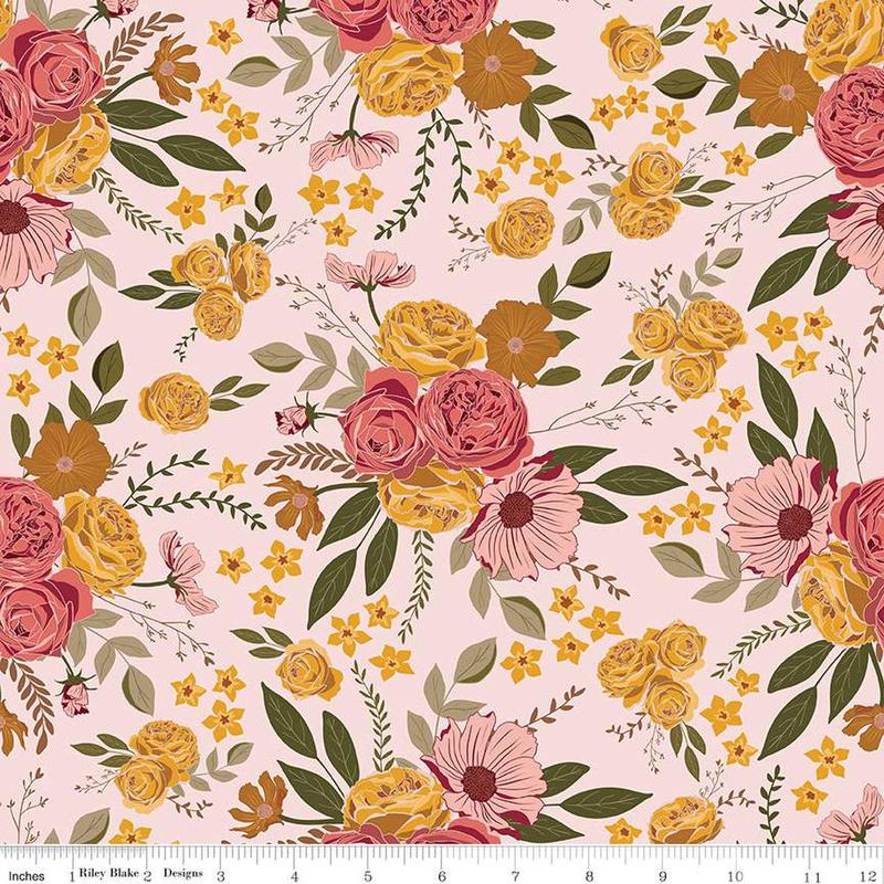 Petal Song Collection Large Floral Cotton Fabric C13710