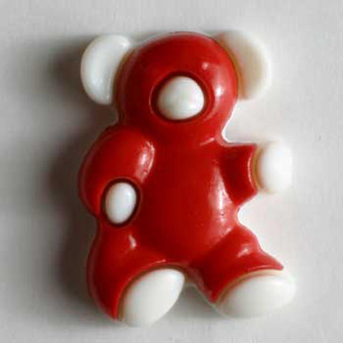 Red Teddy Bear Buttons 1582 Pack of 2