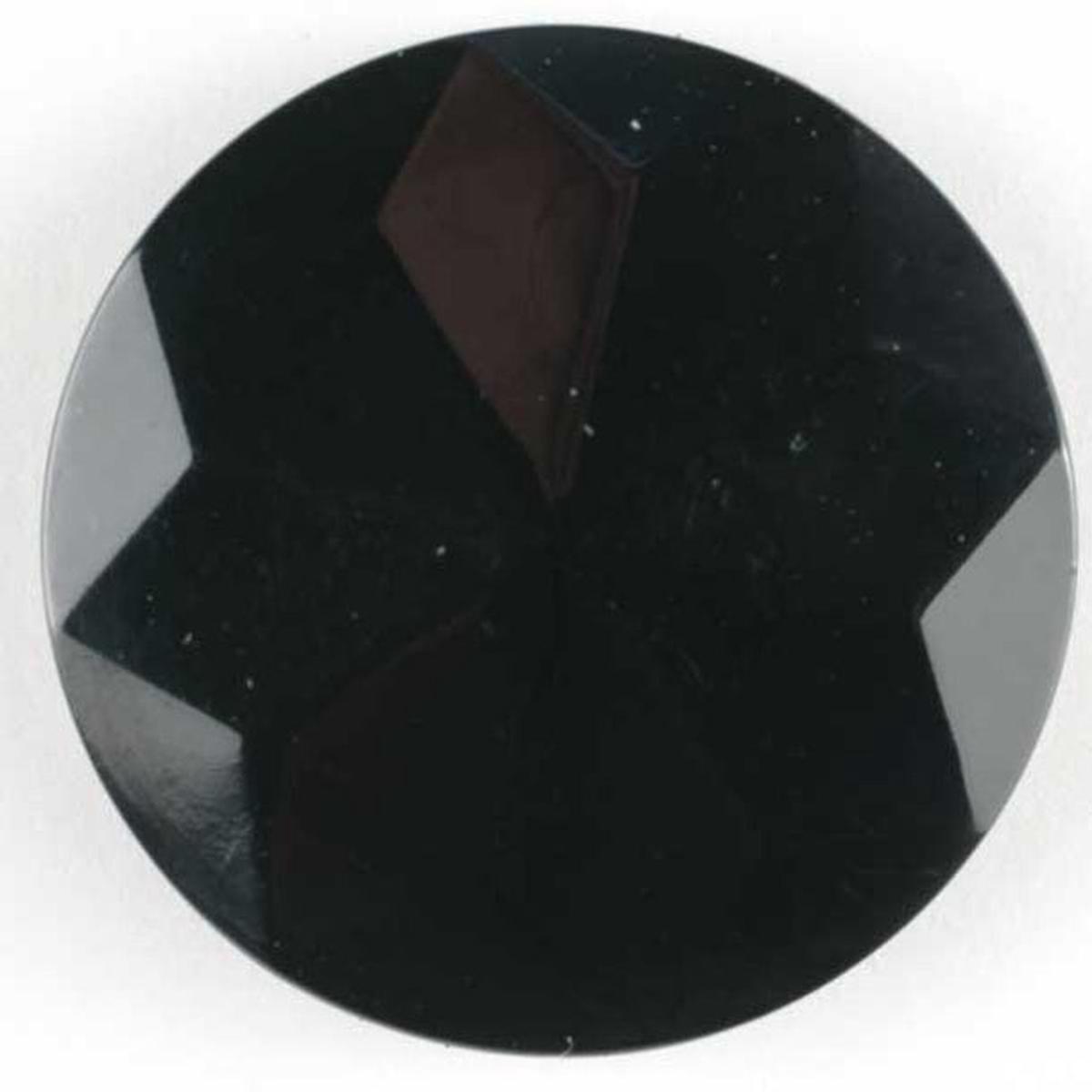 Round Black Gem Shaped Shank Button