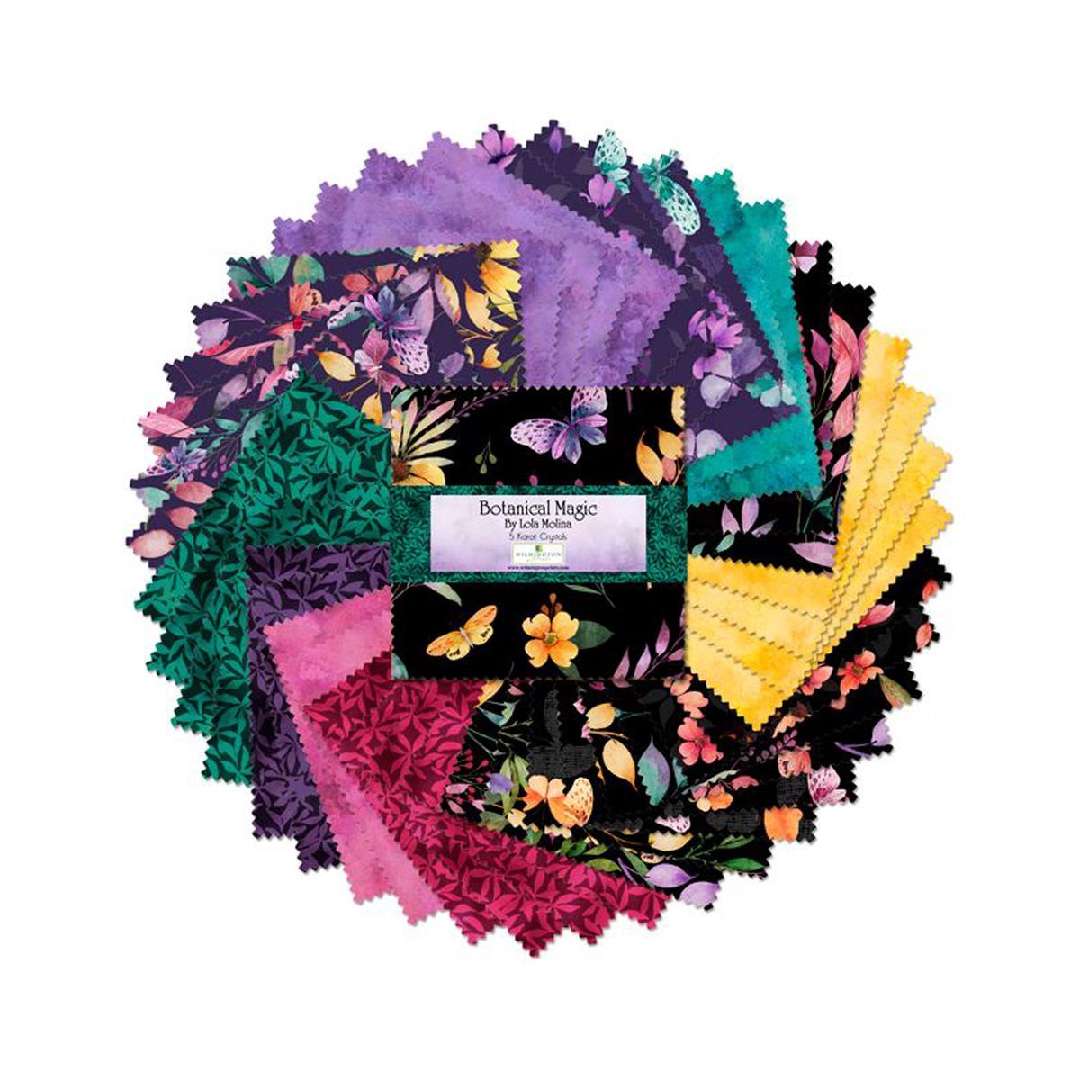 Botanical Magic 5 Karat Crystals Cotton Fabric Squares 508-725-508