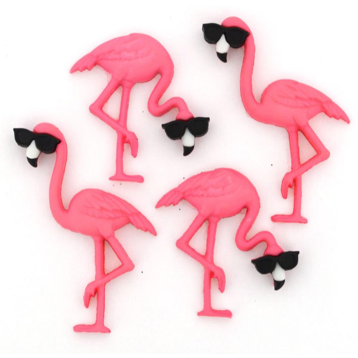 Buttons Think Pink Flamingos 10407