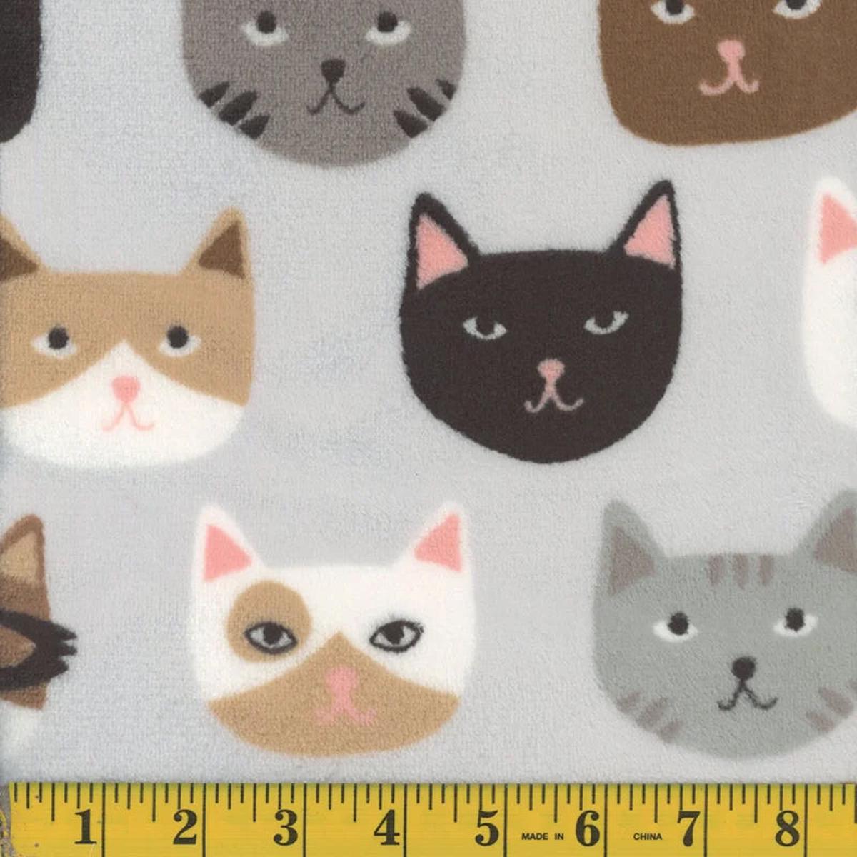 Cat Print Fleece Flannel Fabric 68754