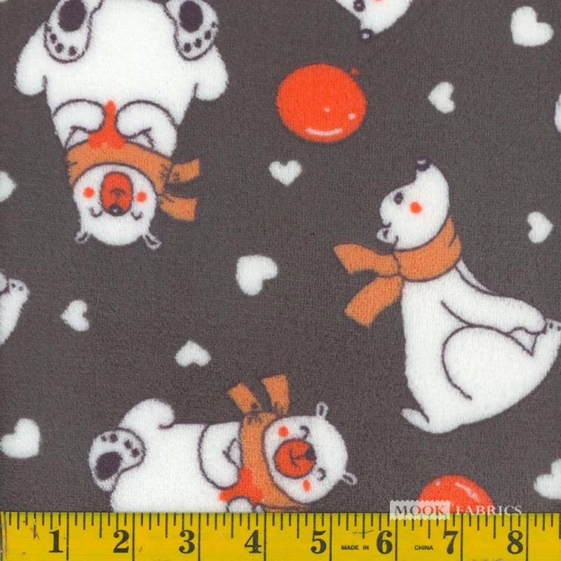 Polar Bear Print Fleece Flannel Fabric 13795