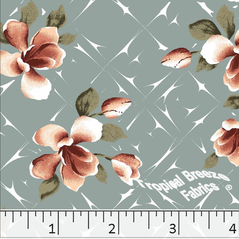 Standard Weave Large Floral Print Poly Cotton Fabric 6255