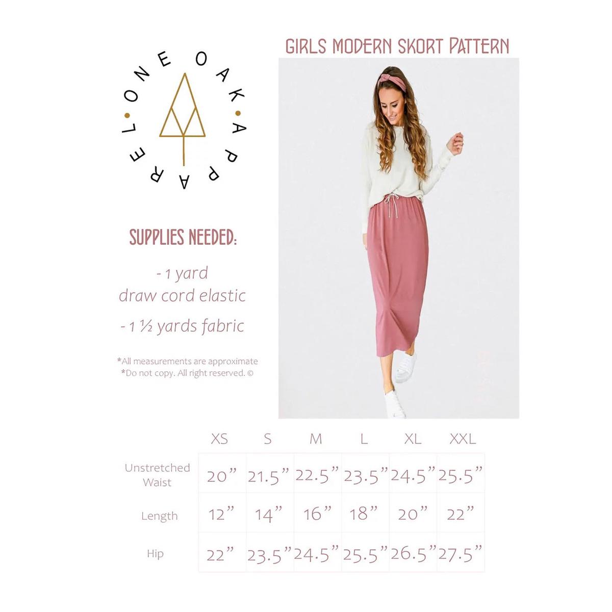 Women's Modern Skort Pattern OOA