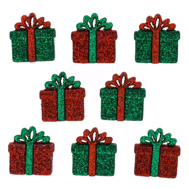 Buttons Tiny Glitter Christmas Presents 4978