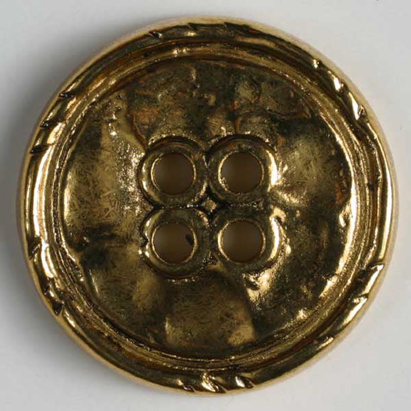 Gold Four-Hole Buttons with Raised Edge 1833 1834
