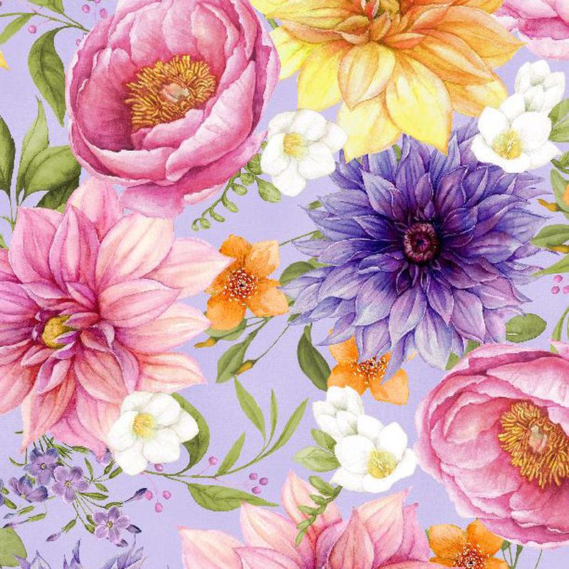 In Bloom Collection Large Floral Cotton Fabric 33881