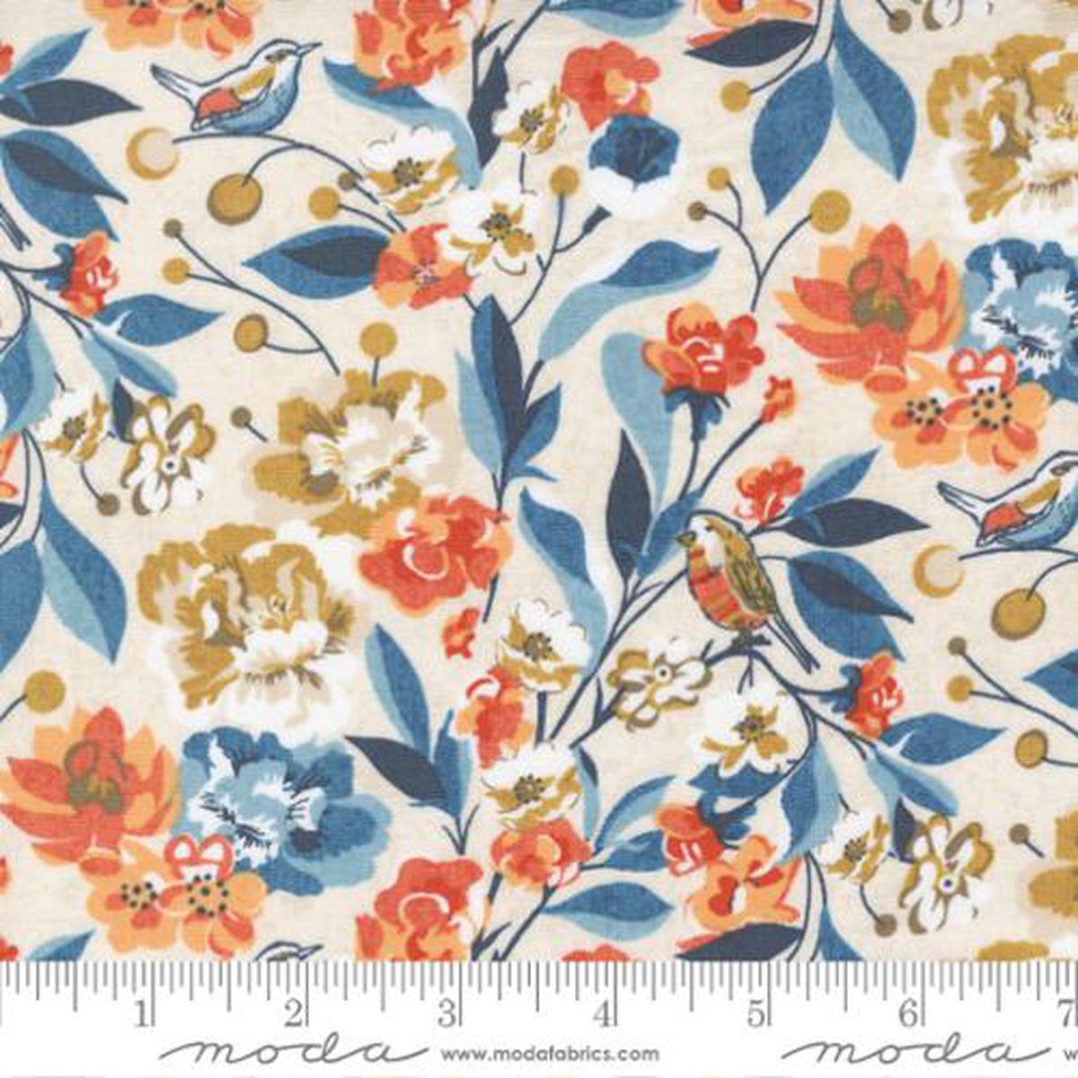 Nutmeg Collection Floral Birds Cotton Fabric 30700