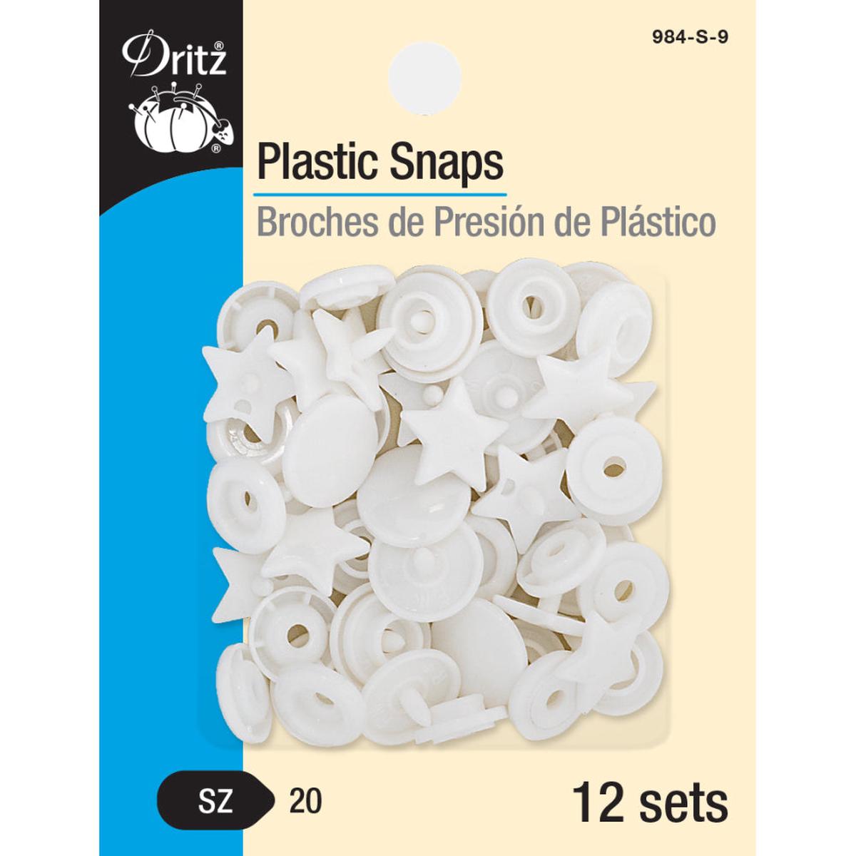 Plastic Snaps Star Shaped White 984-S-9