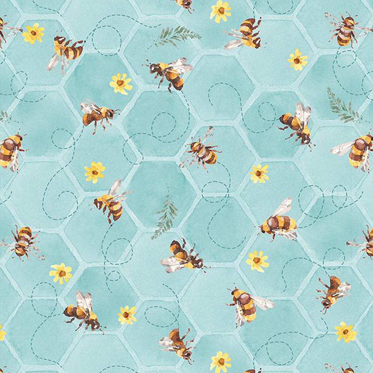 Sunflower Sweet Collection Bee Toss Cotton Fabric 17795