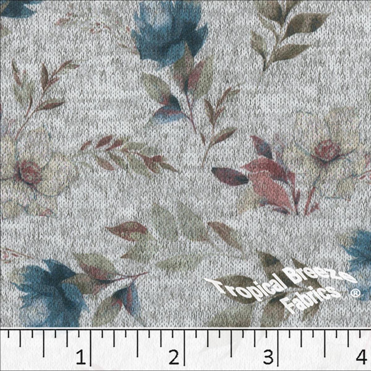 Sweater Knit Floral Print Fabric 32955