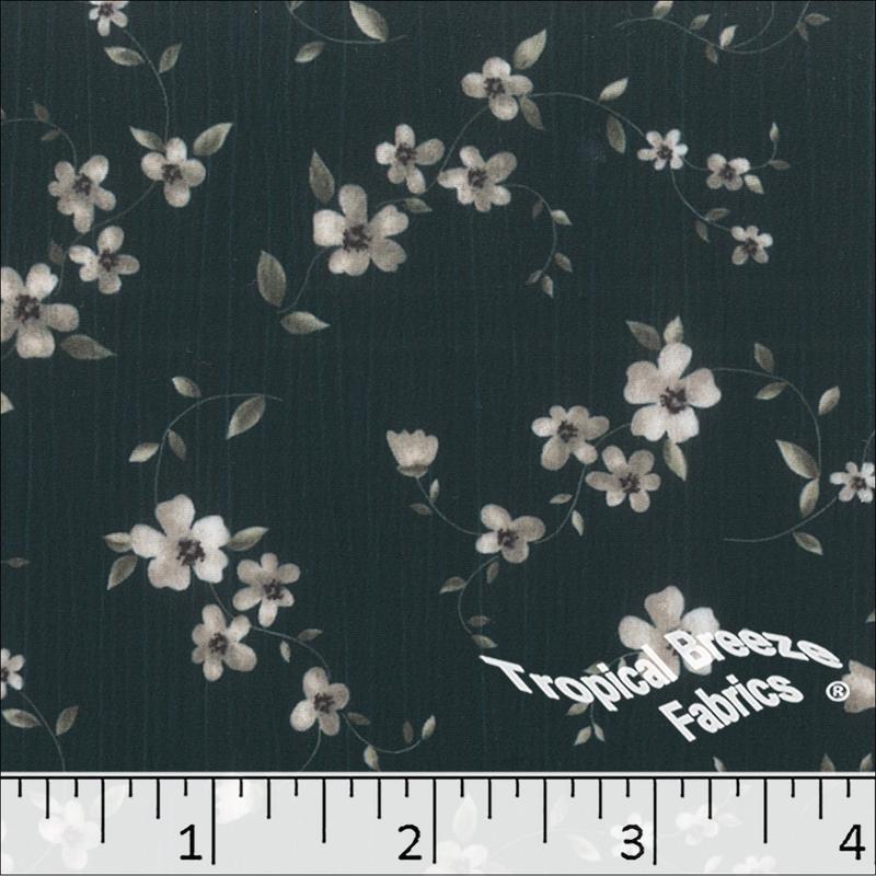 Sweet Cream Floral Print Polyester Fabric 042525