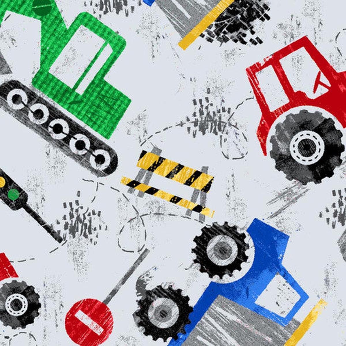Tractor Cotton Flannel Fabric 1057-90