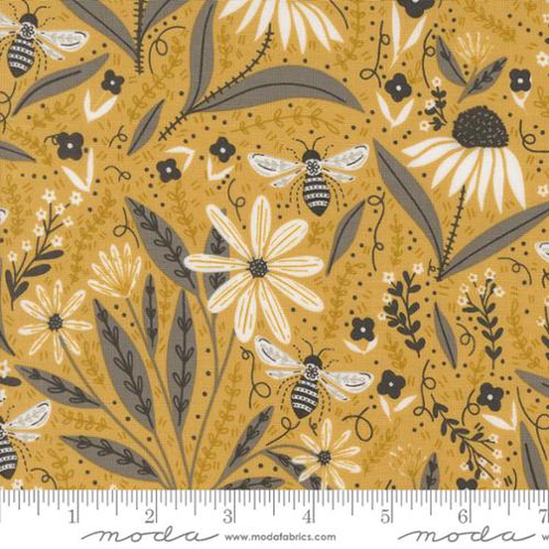 Bee Garden Collection Florals and Bees Cotton Fabric 48410