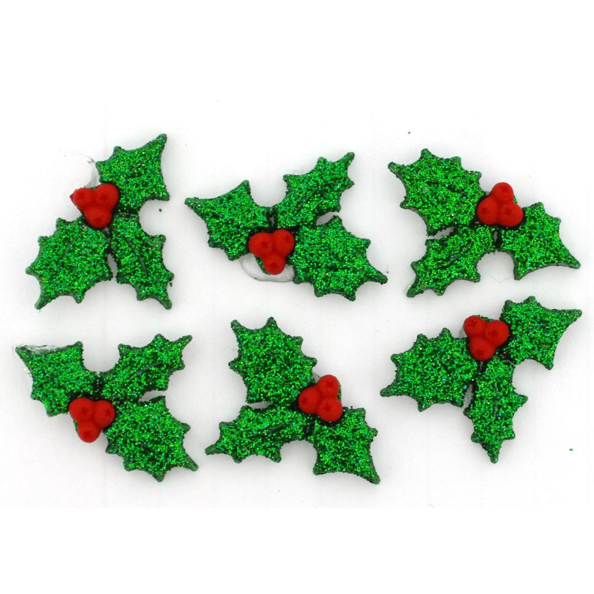 Buttons Glitter Holly 4979