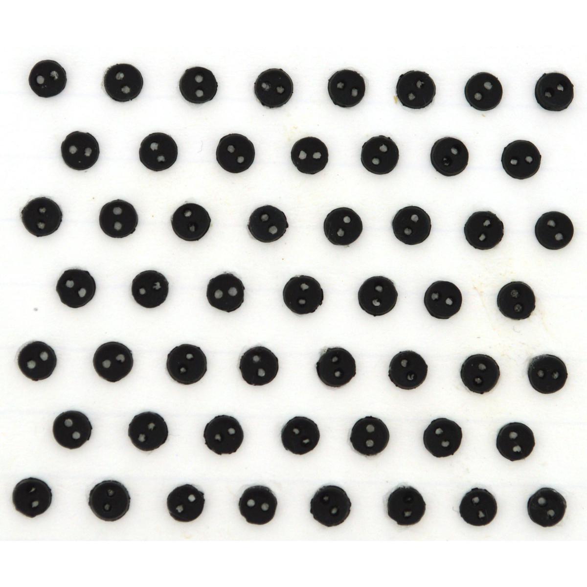Buttons Micro Mini Round Black 3244