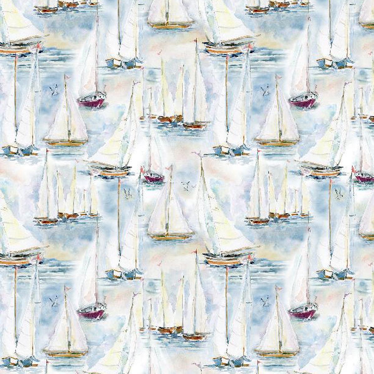 Coastal Sanctuary Collection Boats All Over Cotton Fabric 39783