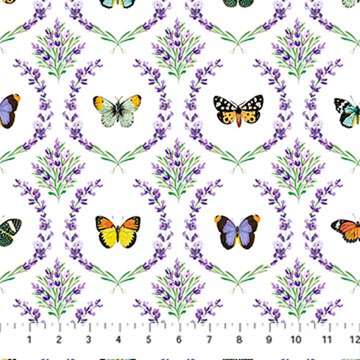 Deborah's Garden Collection Butterfly Wreaths Cotton Fabric DP25593