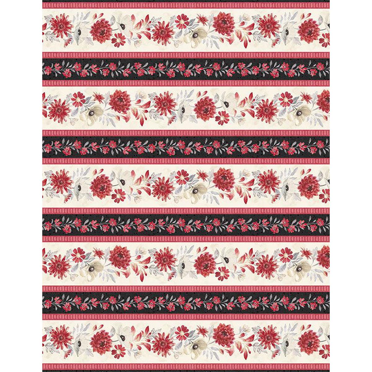Scarlet Dreams Collection Repeating Stripes Cotton Fabric 30107