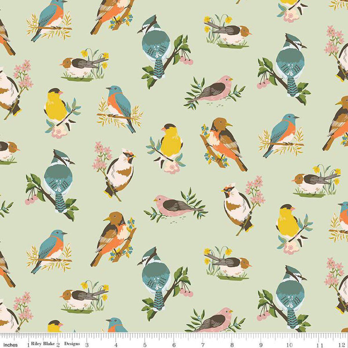 Winged Medley Collection Birds Cotton Fabric C15911