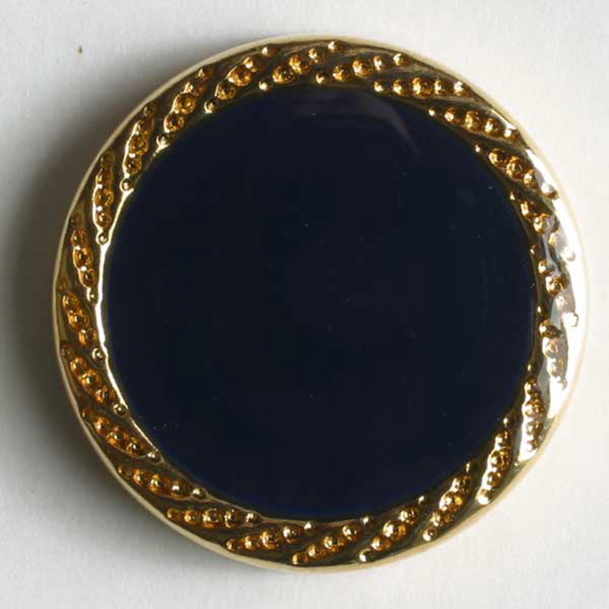 Round Navy Blue Buttons with Gold Edging 1471