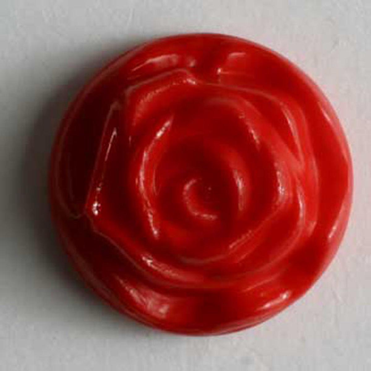 Round Red Rose Carved Buttons