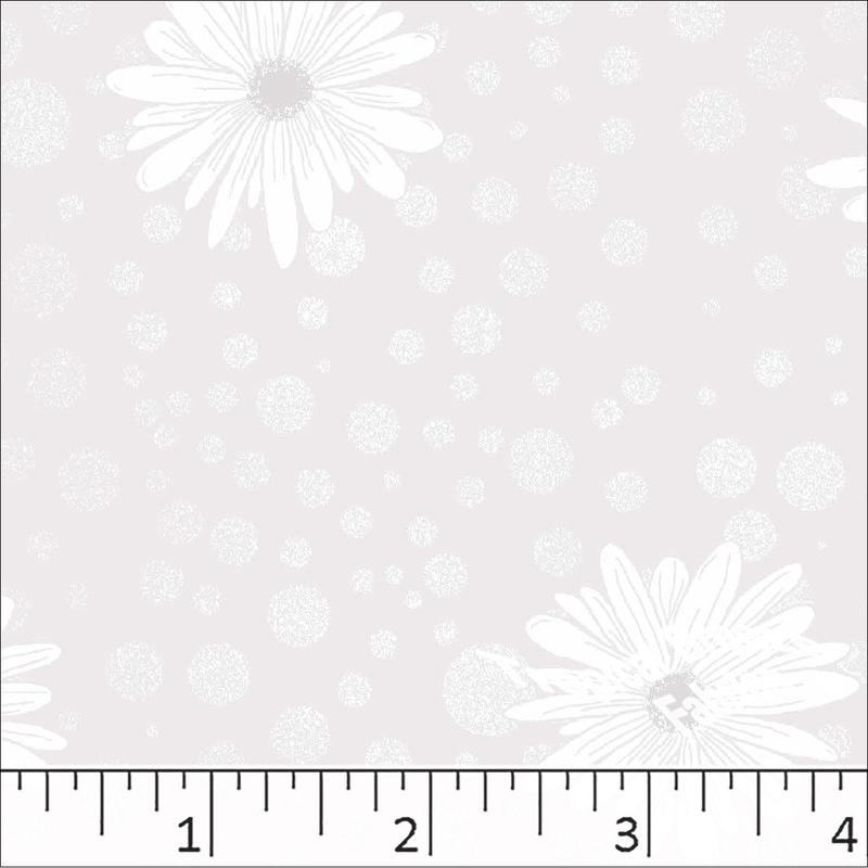 Standard Weave Flower Dots Poly Cotton Fabric 6117
