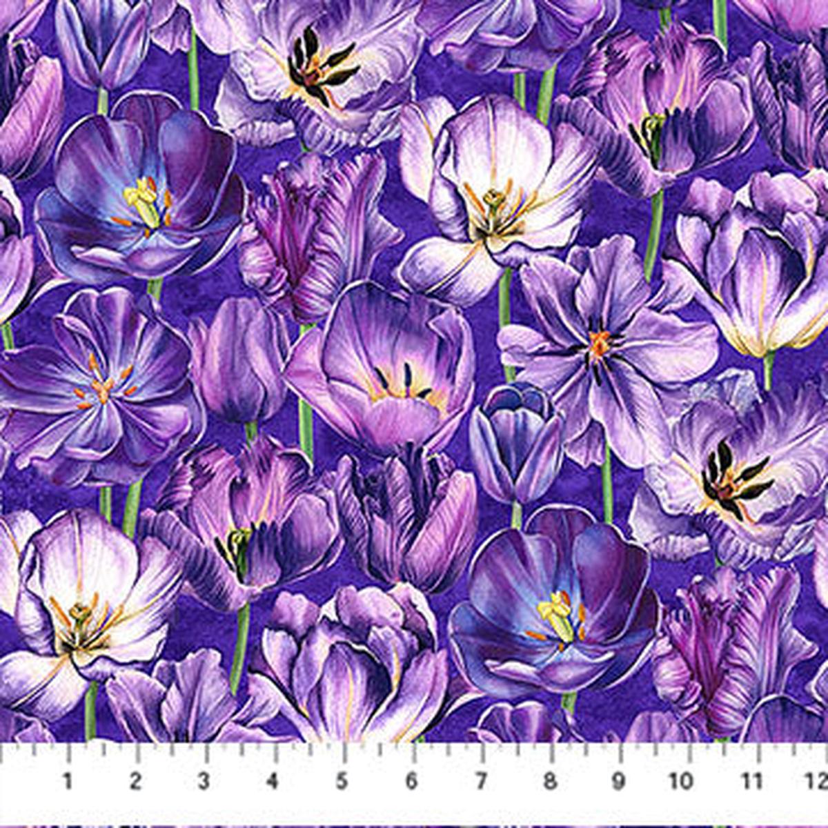 Tulip Garden Collection Tulips Cotton Fabric DP28493