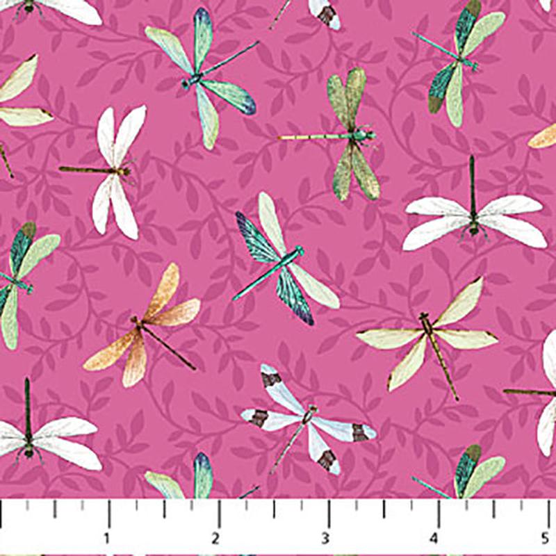 Water Lilies Collection Dragon Flies Cotton Fabric 25060