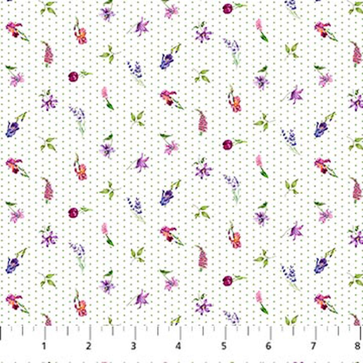 Deborah's Garden Collection Floral Dots Cotton Fabric DP25596
