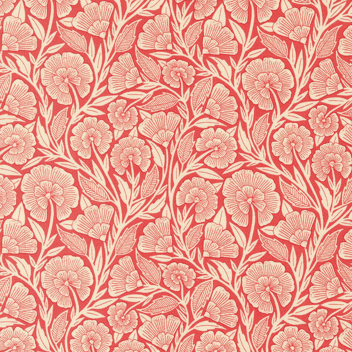 Flower Press Collection Curved Florals Cotton Fabric 3302