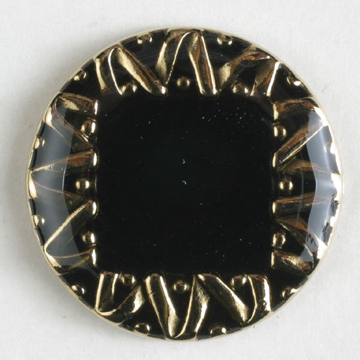 Gold Ribbon Border Black Shank Buttons