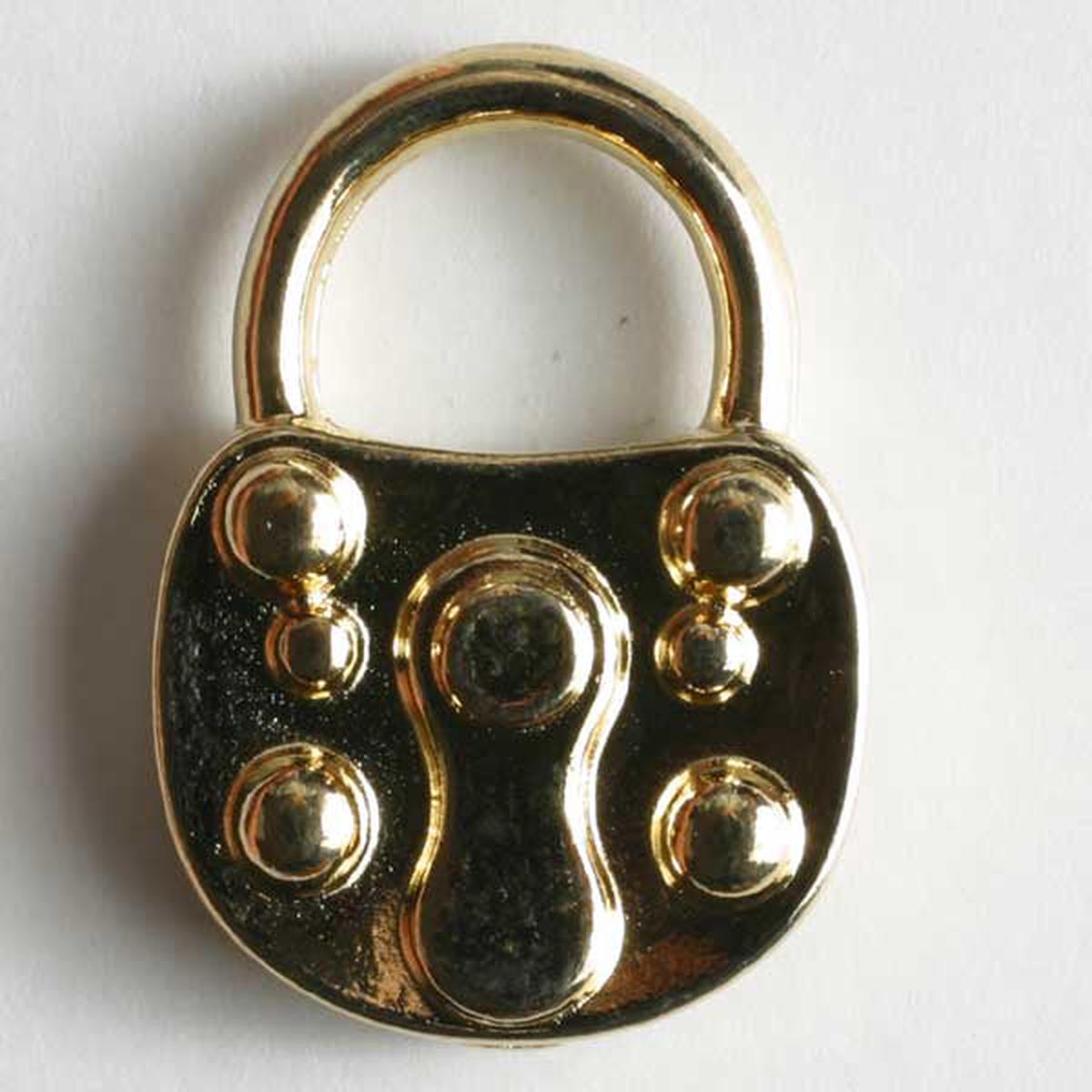 Lock Charm Button 24K Gold Plated 1696 1697