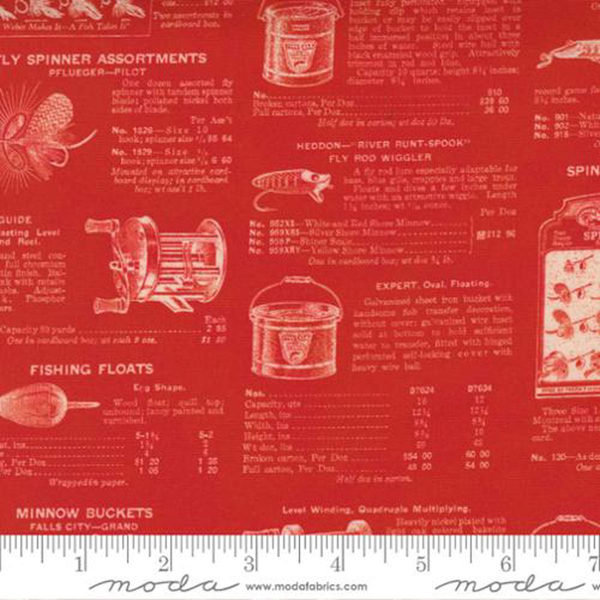 Outdoorsy Collection Fishing Tackle Cotton Fabric 7384