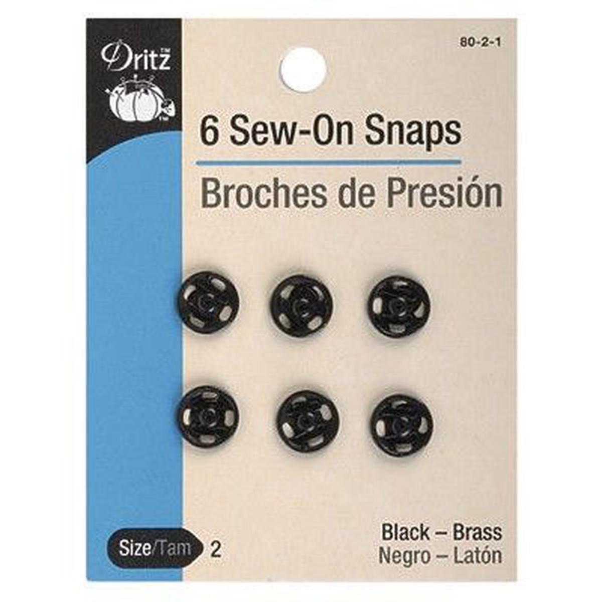 Sew On Snaps Black 80-2-1