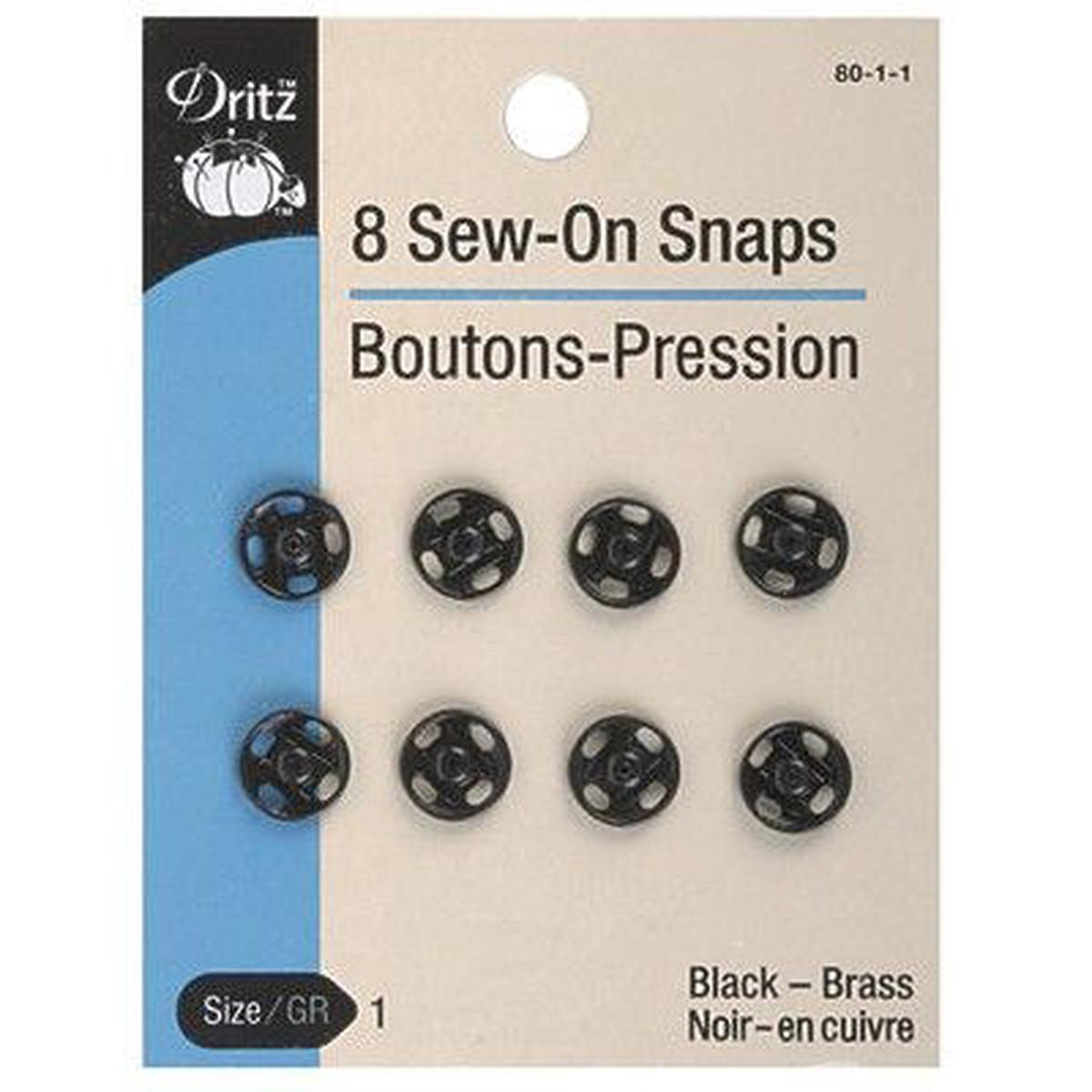 Sew On Snaps Black S-80-1-1