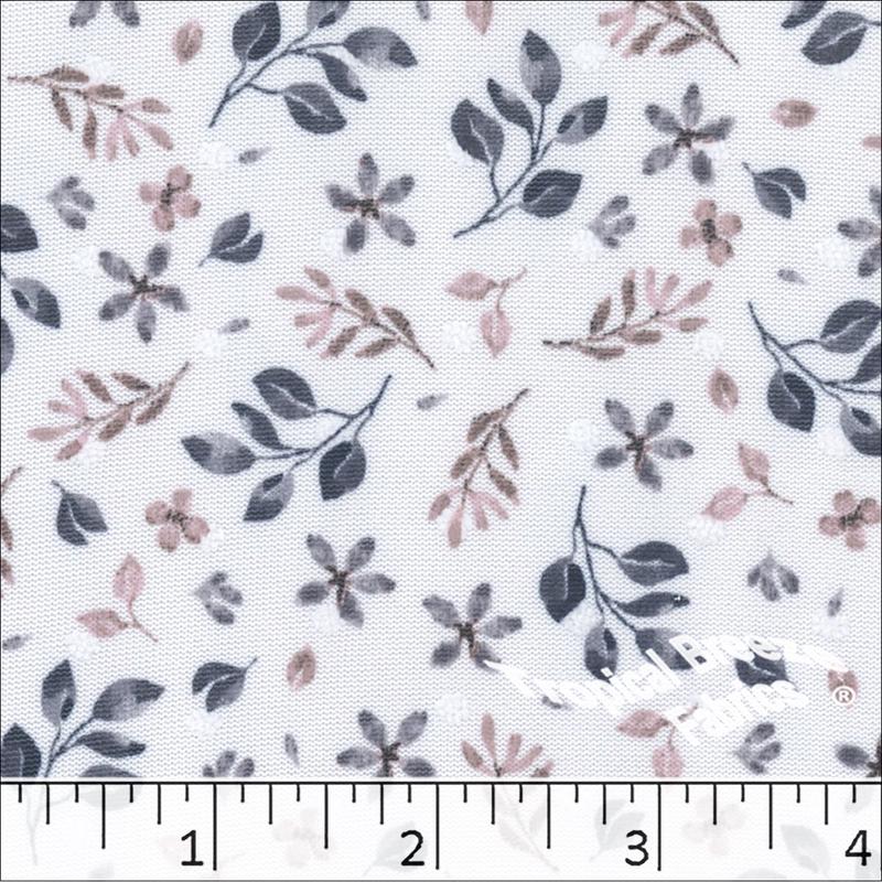 Swiss Dot Knit Floral Print Polyester Fabric 573519