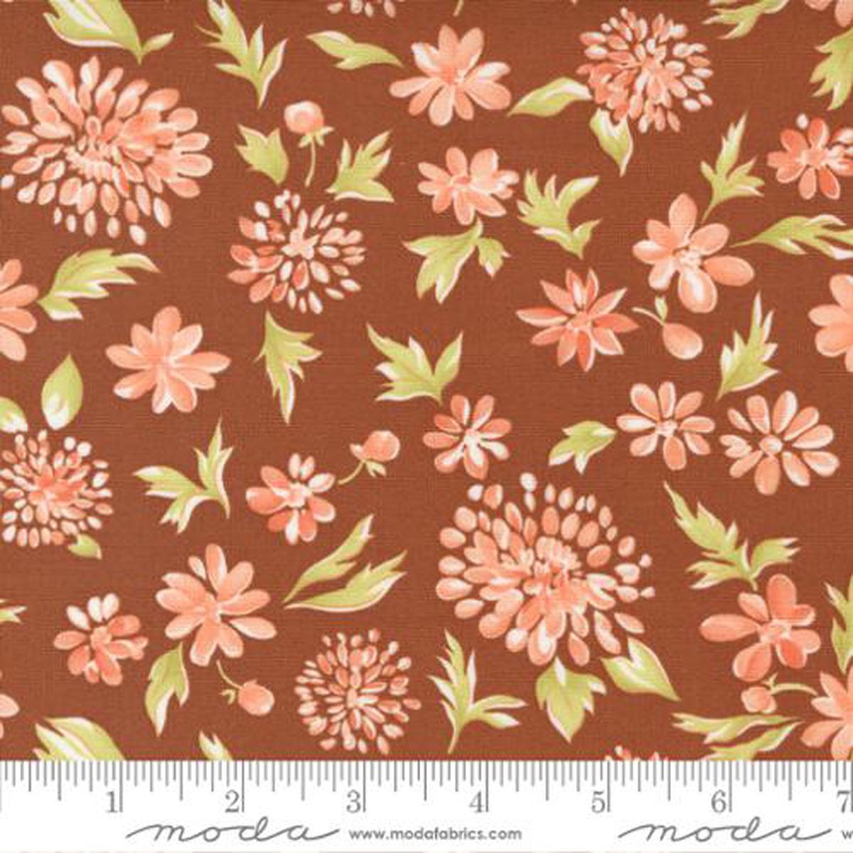 Cinnamon and Cream Collection Mums Floral Cotton Fabric 20451
